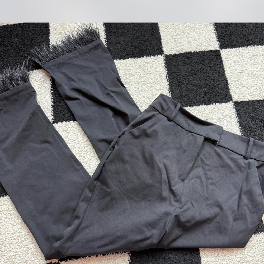 NBD feather trim pants